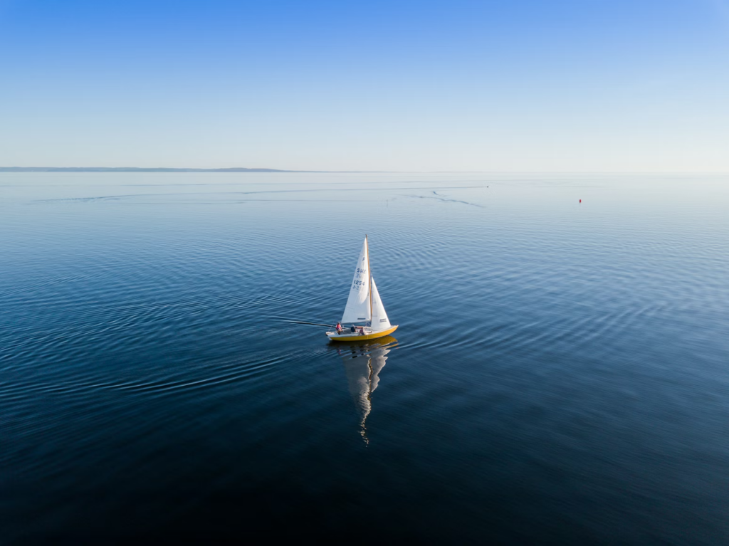Sailboat on the ocean outside Halmstad, Sweden